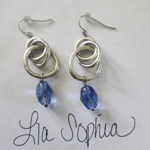LIA SOPHIA Blue and Silver Drop Earrings
